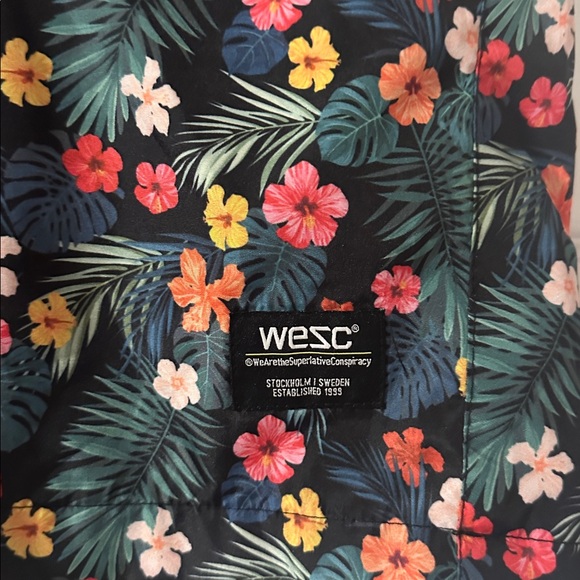 WEZC Floral Men's Swim Shorts - Green and multi color floral - Picture 2 of 7